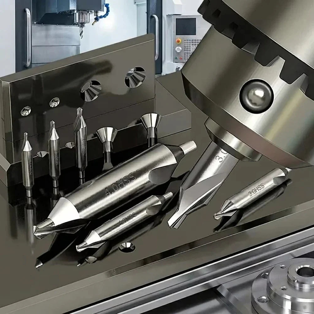 7-Piece 60° Center Drill Bit Set – Lathe & Metalworking