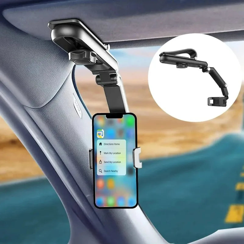 360° Sun Visor Car Phone Holder – Universal iPhone & Android
