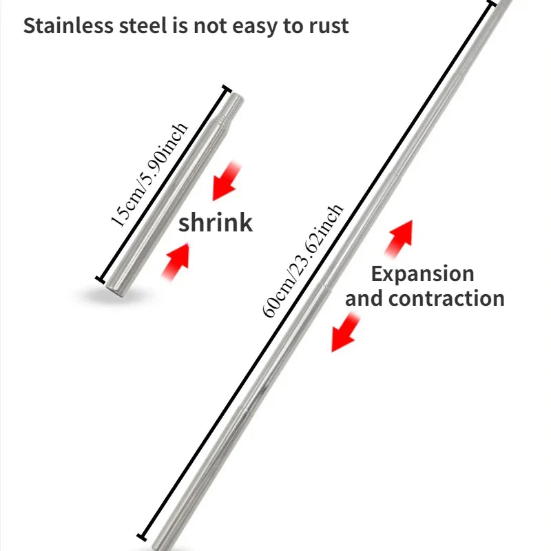 Extendable Fire Blowing Pipe | Stainless Steel Camping Tool