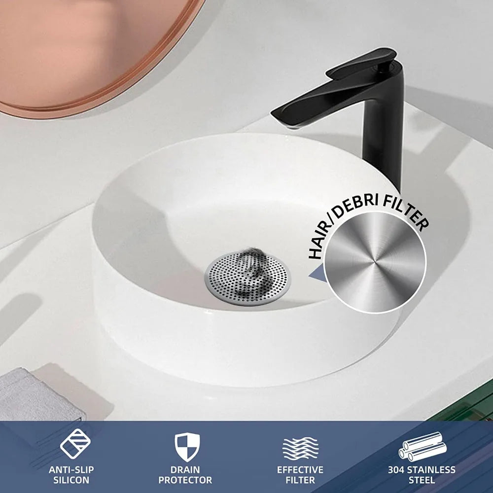 304 Stainless Steel Round Floor Drain Cover & Hair Catcher