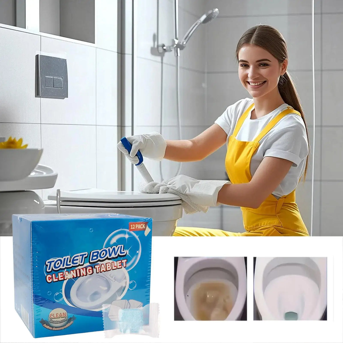 Toilet Tank Cleaner Tablets 180g | Auto Bowl Cleaner & Deodorizer