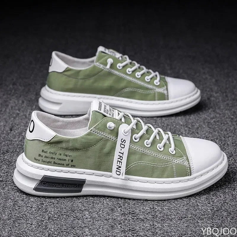 YBQJOO Men's Canvas Sneakers – Breathable Lace-Up Casual Shoes