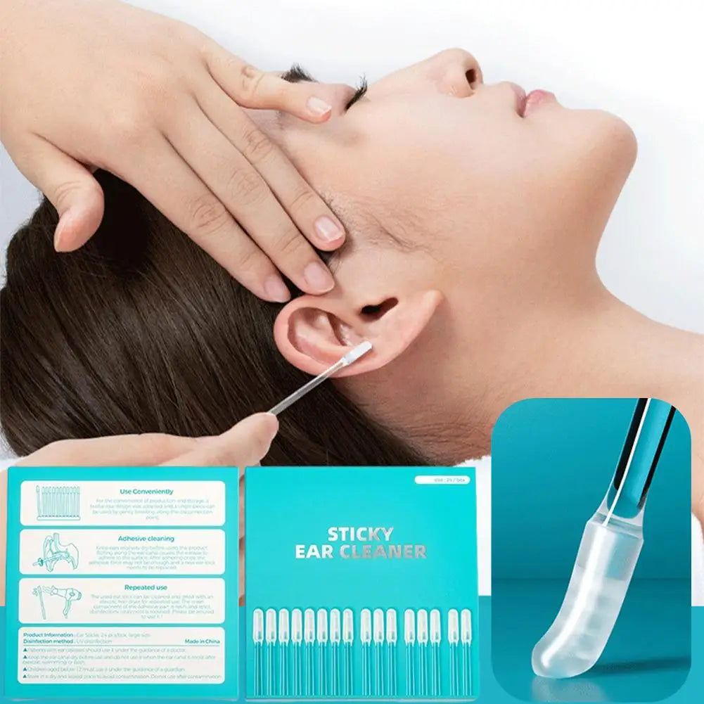 Adhesive Earwax Removal Tool – 24pc Sticky Ear Pick Kit