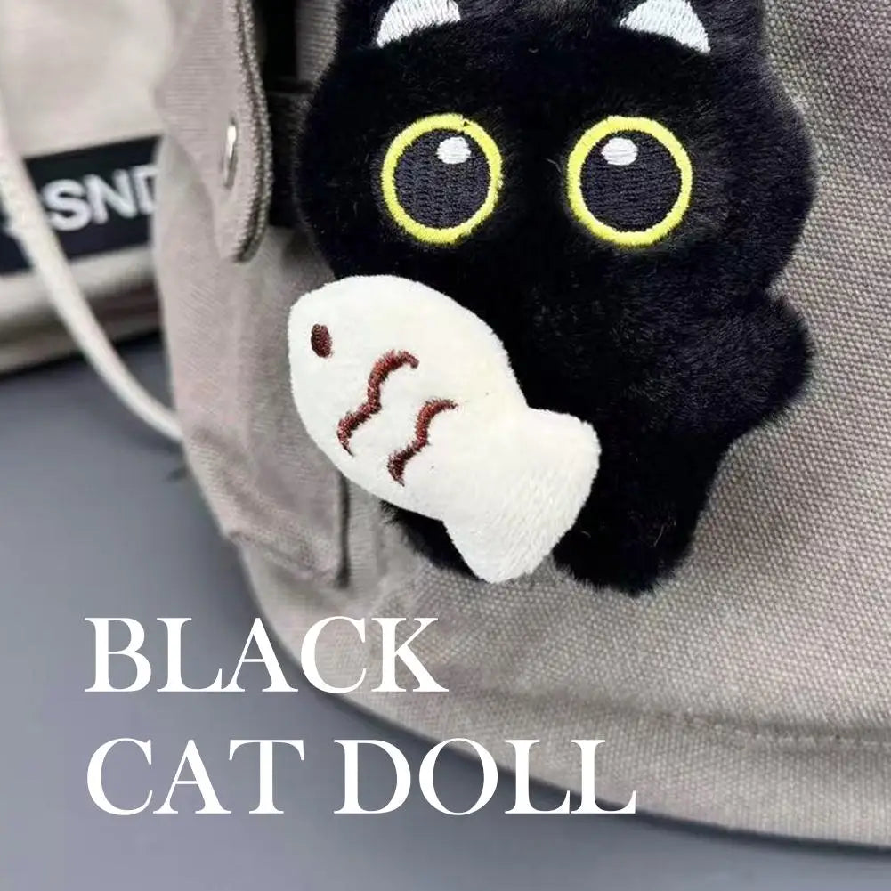 Plush Black Cat Keychain – Cute Bag Charm & Car Keyring Gift