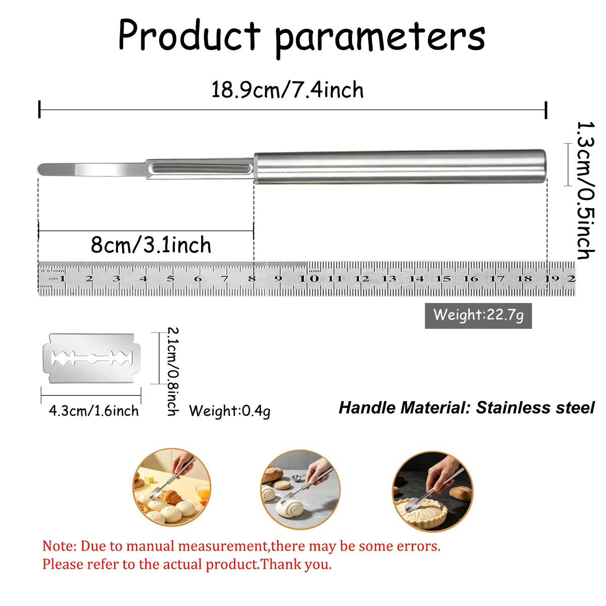 Bread Lame Dough Scoring Knife – Stainless Steel Baker Tool