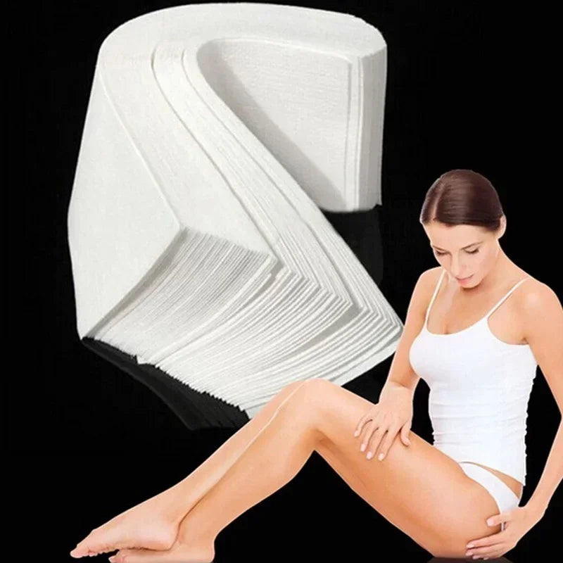 100pc Nonwoven Wax Strips – Face, Leg & Body Hair Removal Set