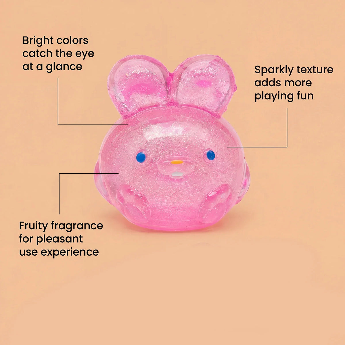Rabbit Jelly Squishy Toy TPR Fidget Squeeze Toy for Kids & Adults