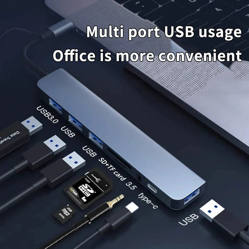 8-in-1 USB-C Hub – Audio Jack & TF Card Reader Adapter
