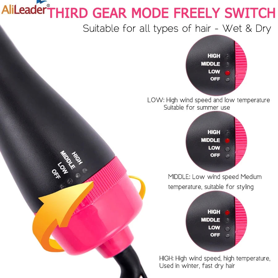 4-in-1 Hot Air Brush – Dryer, Straightener & Curler