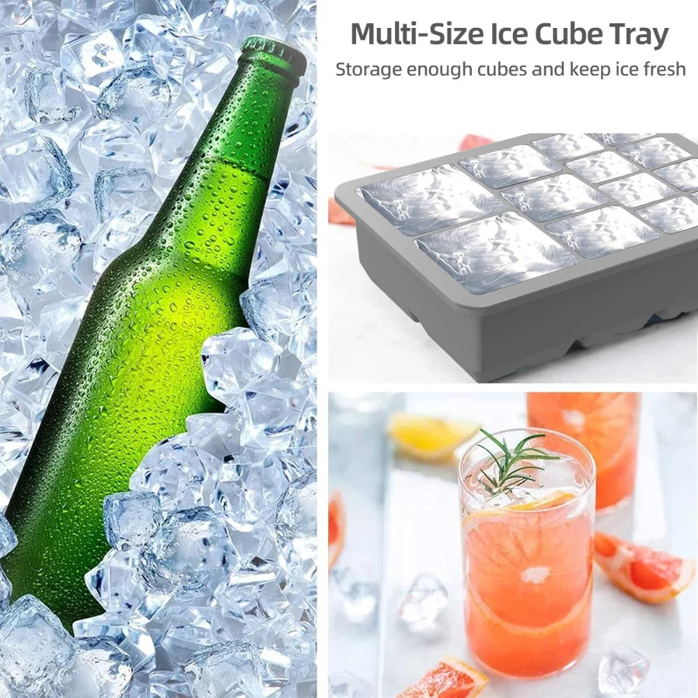 13-Grid Extra Large Silicone Freezer Tray with Lid | Food Storage