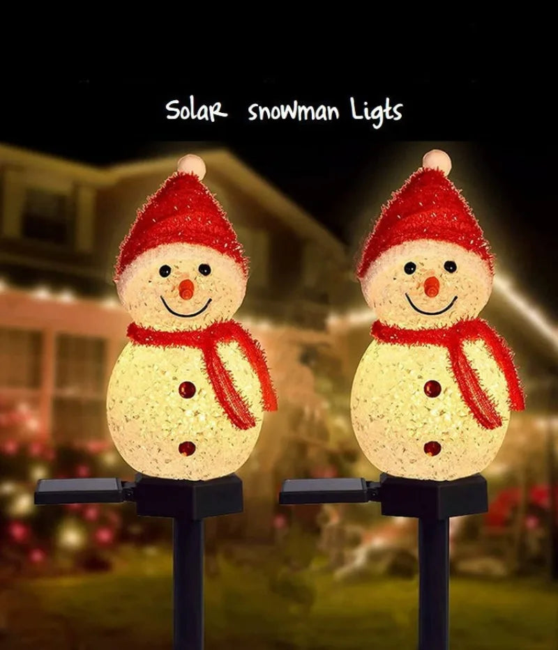 Solar Christmas Snowman Ground Insert Lawn Light Outdoor Festival