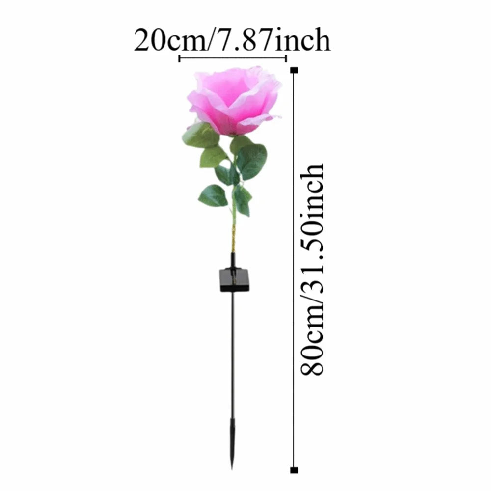 Solar Rose Garden Stake Light | 8 Modes, IP65, 80cm Tall