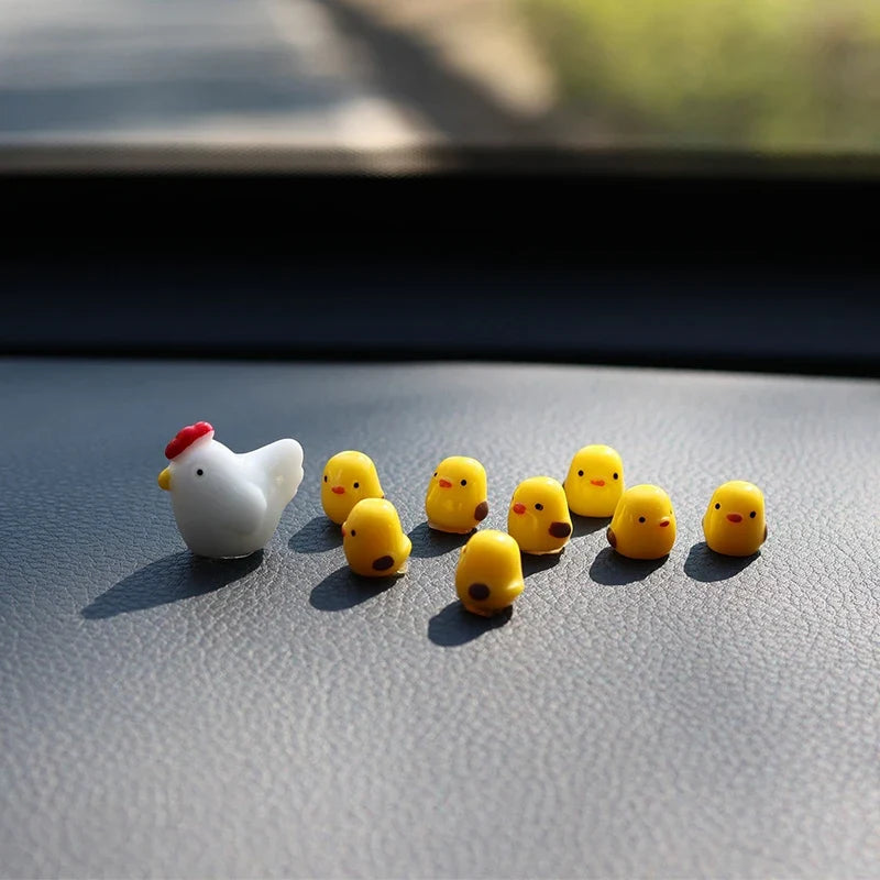 Cute Mini Chicken Car Dashboard Ornament | Chick Decor