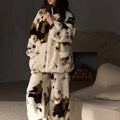 Women's Fleece Pajama Set – Coral Velvet Padded Winter Homewear