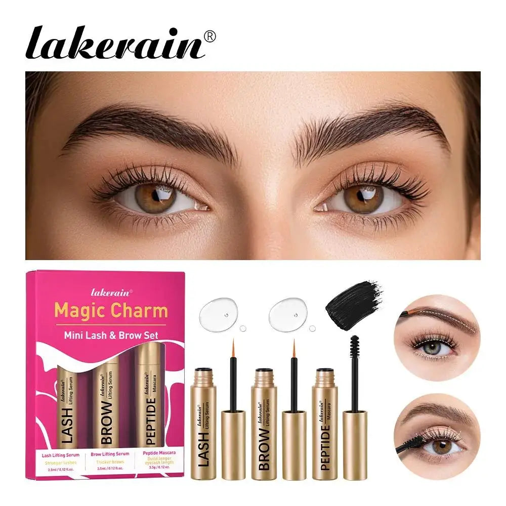 Lakerain Peptide Lash & Brow Serum Mascara Kit | 3-Piece Set