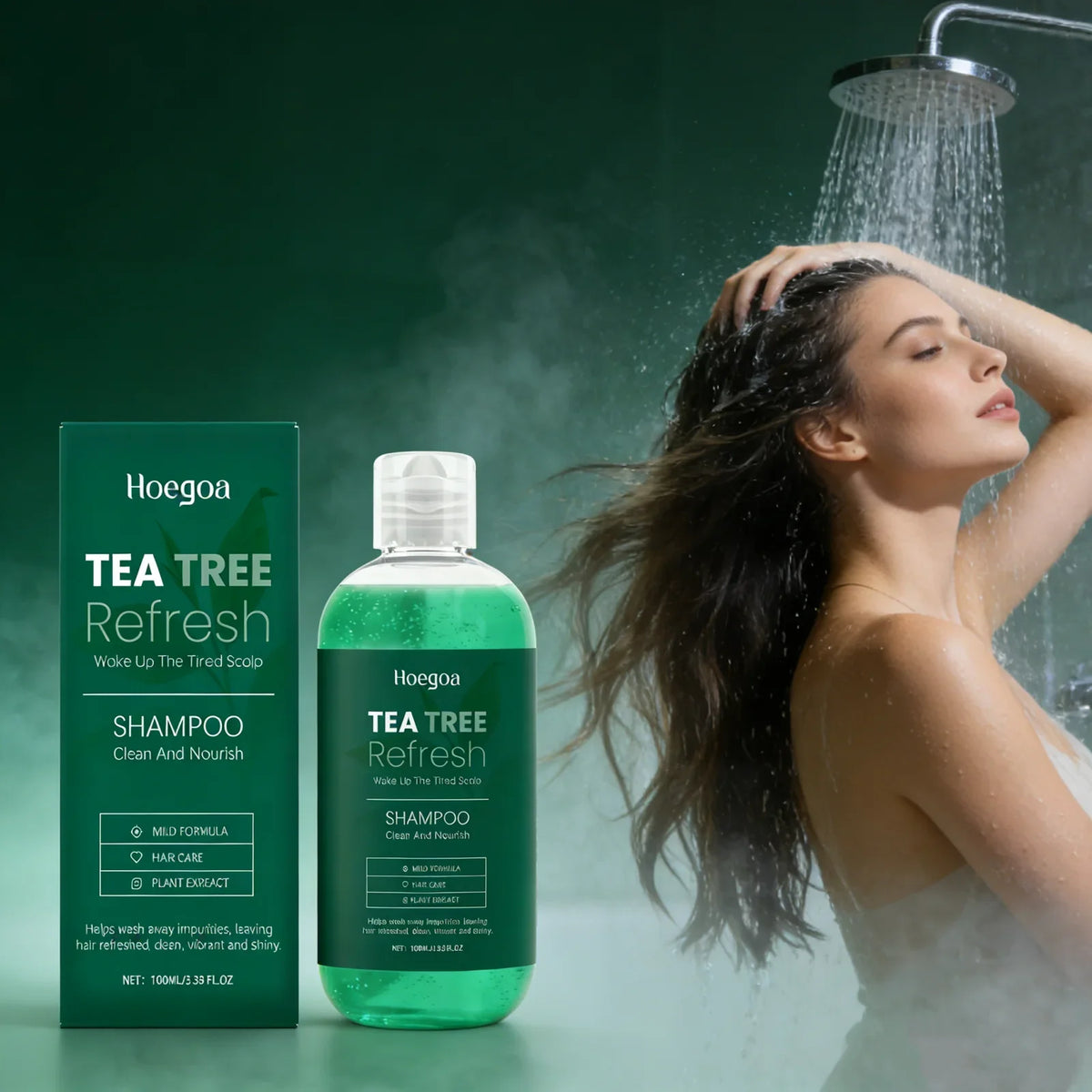HOEGOA Tea Tree Oil Shampoo – Deep Clean & Anti-Dandruff 100ml