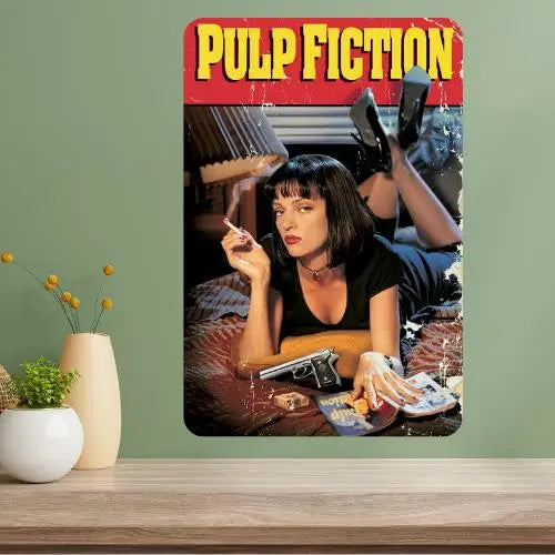 Pulp Fiction Classic Movie Metal Poster Sign | Vintage Wall Art