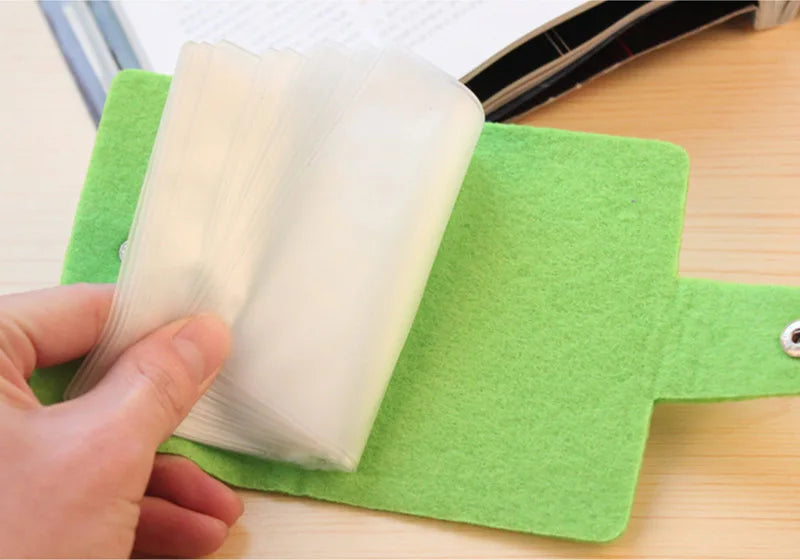 Vintage Felt Card Wallet – Unisex ID & Credit Card Holder