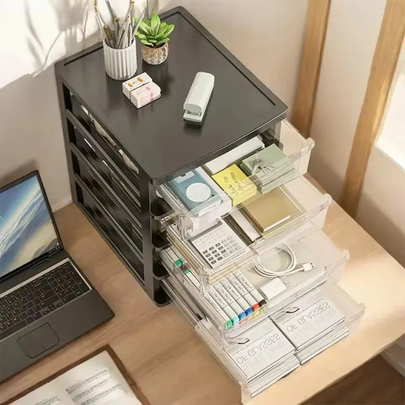 Transparent Plastic Cosmetic Storage Box Drawer Makeup Organizer
