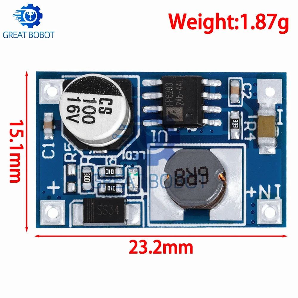 8W DC-DC Boost Converter 3V–6V to 12V 3A USB Power Module