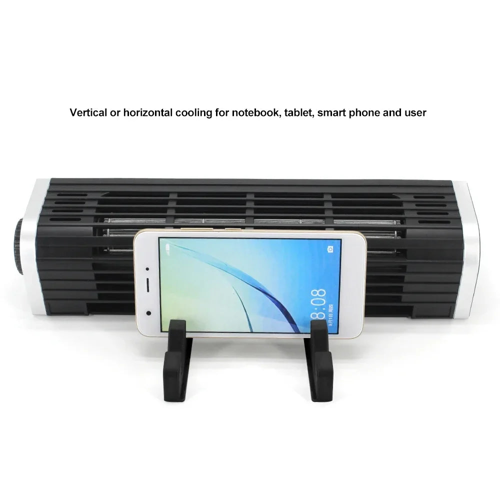 Notebook Computer Phone Cooler Horizontal Axis Fan Bracket Black