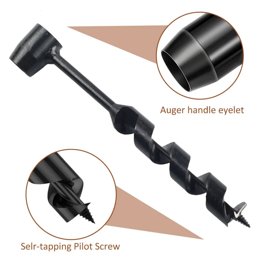 SLADE Manual Auger Drill – Carbon Steel Bushcraft Wood Tool
