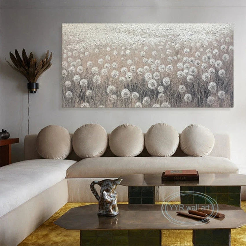 Abstract Edelweiss Hand-Painted Oil Painting Canvas Wall Art