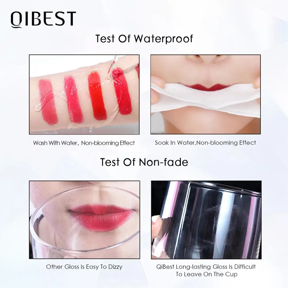 QIBEST Matte Liquid Lipstick – Waterproof Velvet Lip Tint