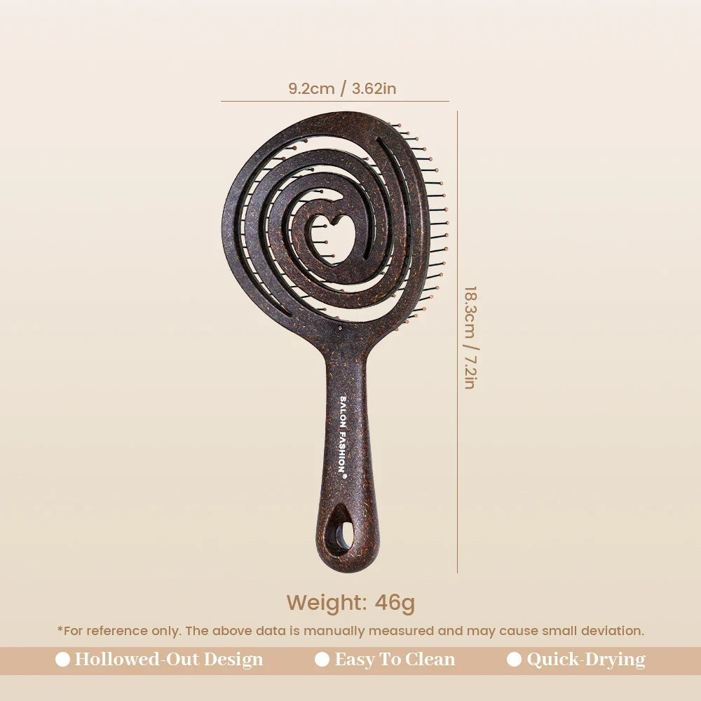 Hollow Detangling Hair Comb – Scalp Massage, Wet & Dry Use