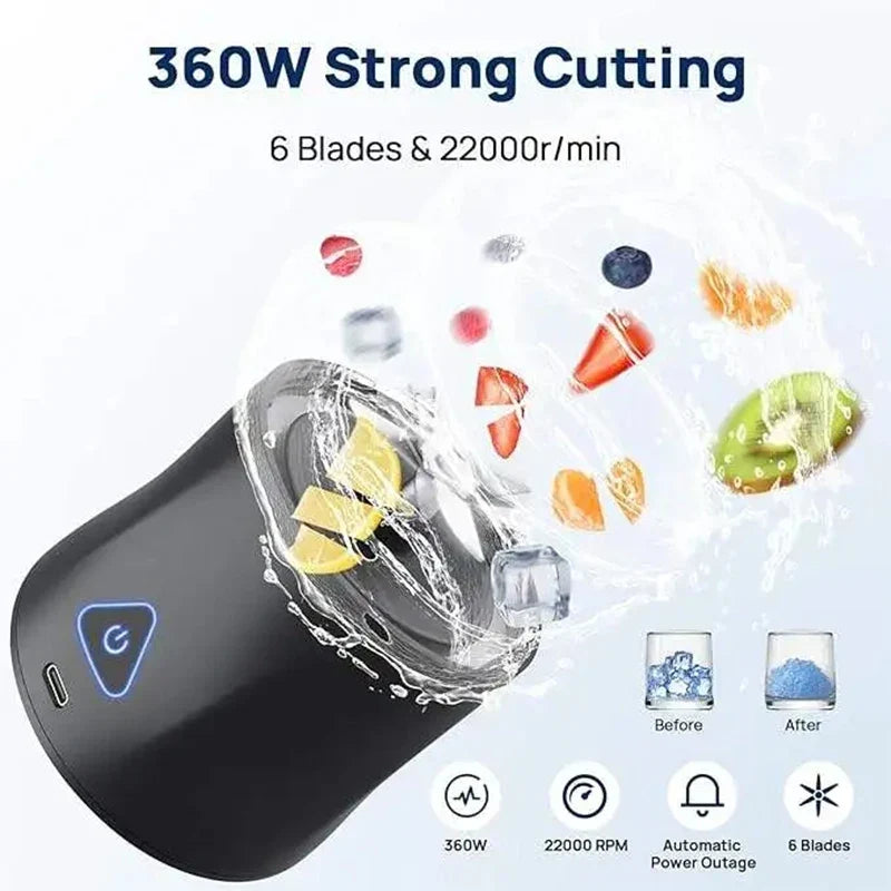 Portable Electric Juicer Blender 700ml | USB Rechargeable 6-Blade