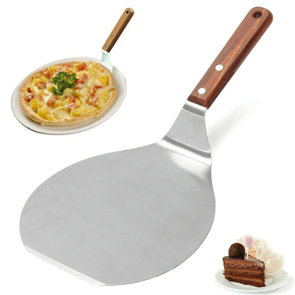 Stainless Steel Pizza Peel & Spatula with Wooden Handle