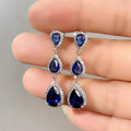 Huitan Blue Cubic Zirconia Dangle Earrings | Women's Fashion