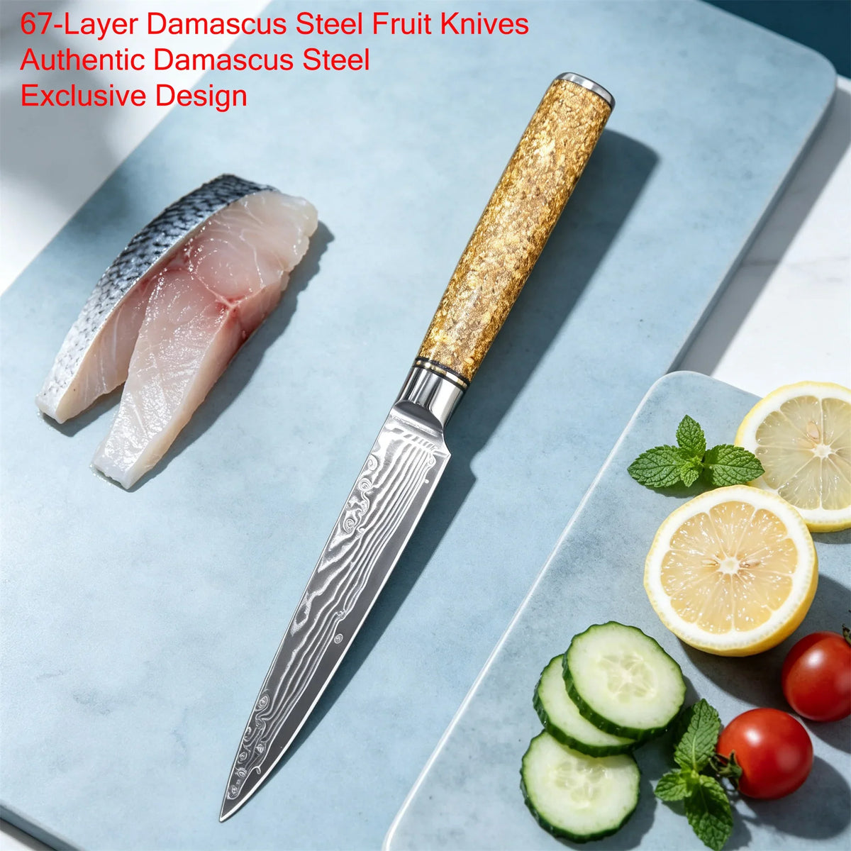 Damascus Steel 67-Layer Paring Knife – Sharp Kitchen Knife