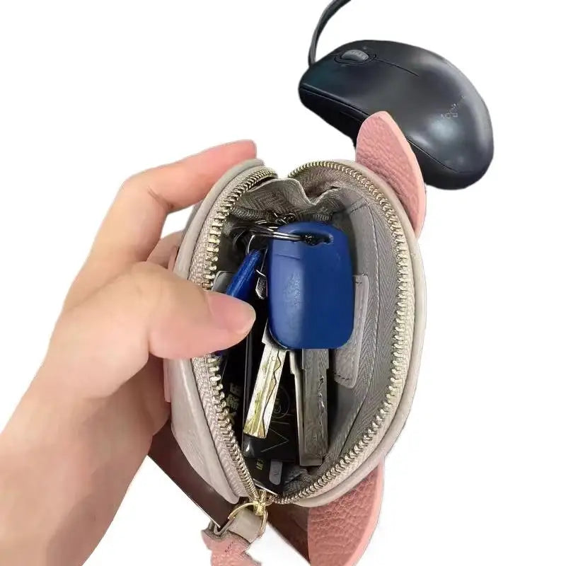 Cute Pig PU Leather Mini Coin Purse & Earphone Pouch