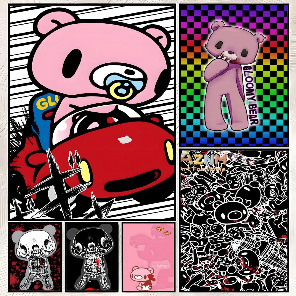 Gloomy Bear Self-Stick HD PVC Wall Art Poster | Waterproof Decor