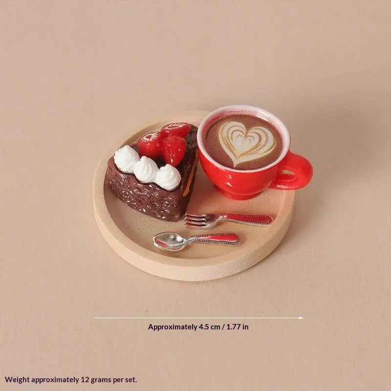 Miniature Coffee & Pastry Set | 1:12 Dollhouse Kitchen Accessory