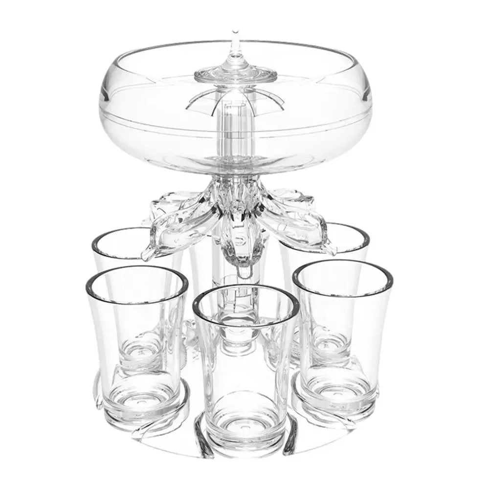 Shot Pourer Dispenser Liquor Cocktail 6 Shots Party Drink Glass