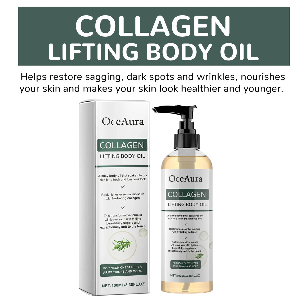 OceAura Collagen Body Oil – Firming, Anti-Aging & Hydrating 100ml