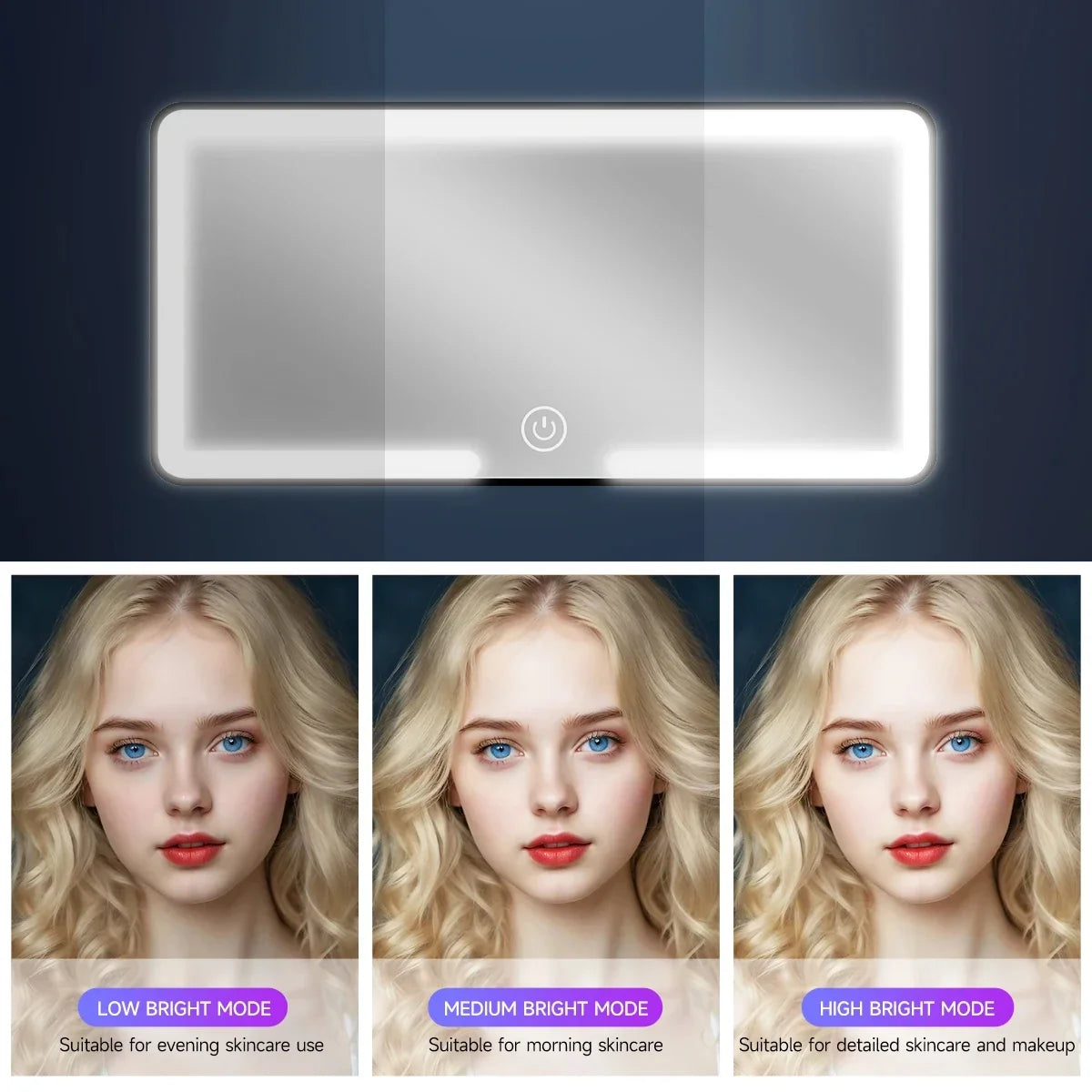 LED Car Sun Visor Vanity Mirror | 3 Modes, Rechargeable