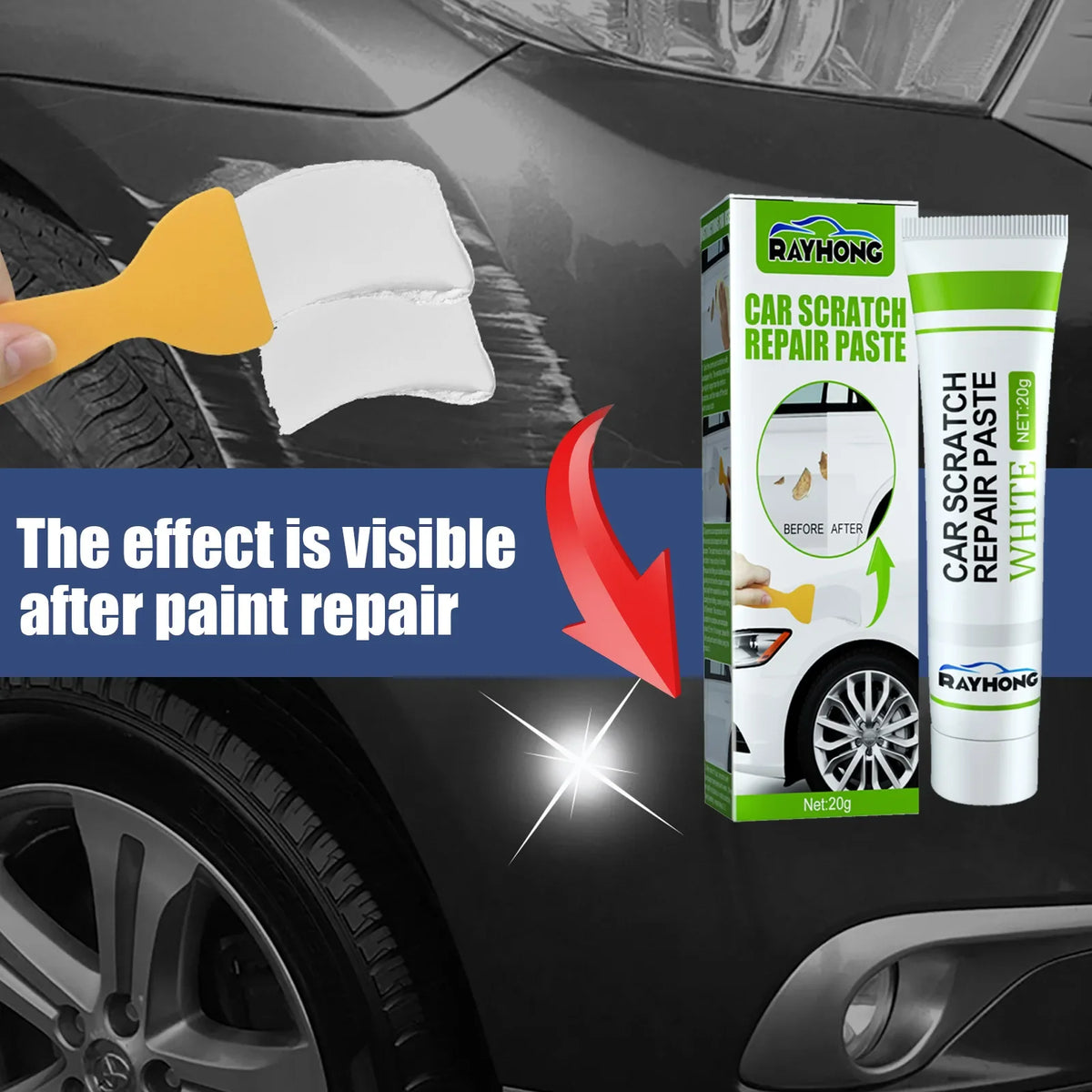 RayHong Fiberglass Repair Paste | Long Strand Fiber Quick Dry 20g