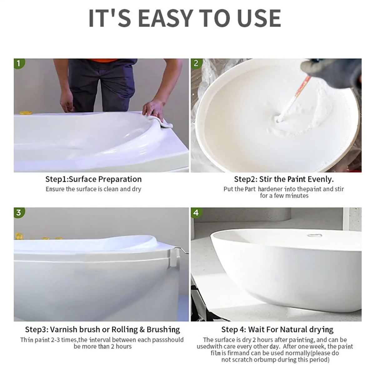 500g Bathroom Tile Paint Kit – Quick-Dry Bath Refinishing Set