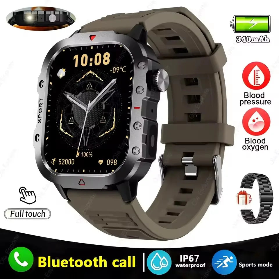 Ola Esporte 2.01" Smartwatch – Bluetooth Calls, Health & LED Flashlight