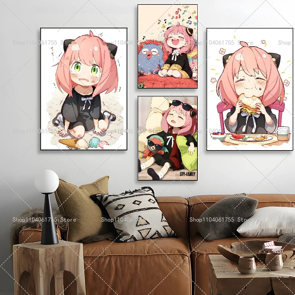 Spy x Family Anya Anime Poster – Waterproof Self-Adhesive Wall Art