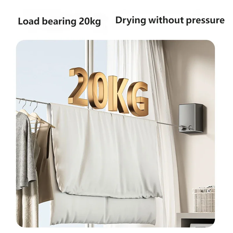Retractable Clothesline Wall-Mount Space-Saving Drying Rack