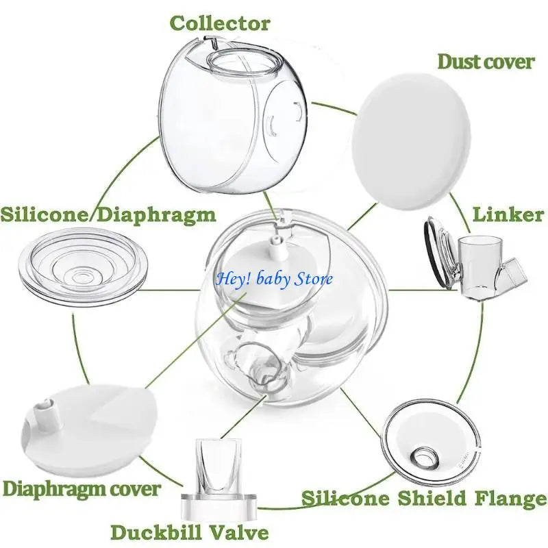 7-Piece Dust Cover Valve Flange Insert Set for S12 Breast Pump