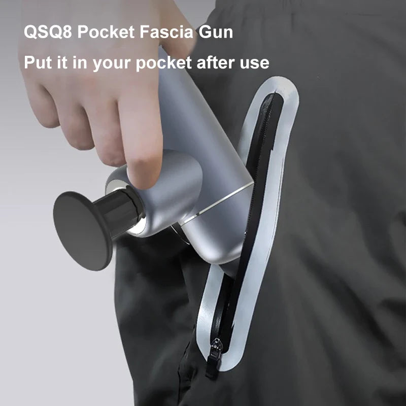 Portable Mini Massage Gun – Aluminium Alloy Fascia Gun, 4 Heads