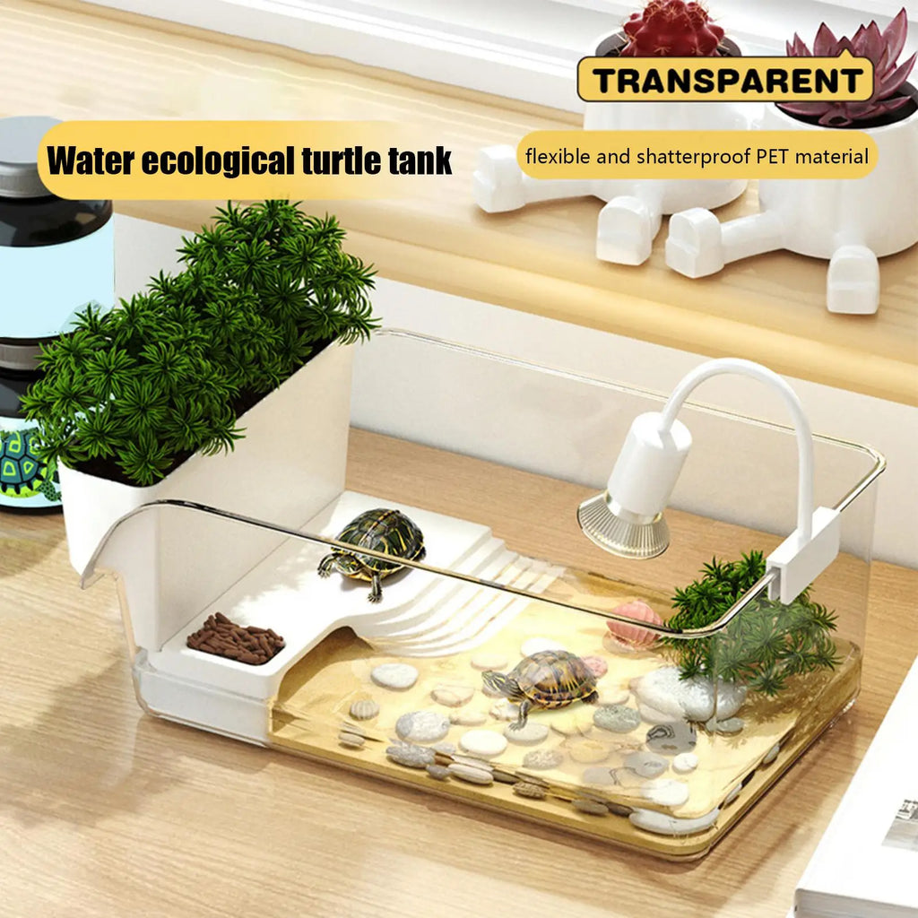 Small Turtle Tank Reptile Habitat Box Transparent Tortoise Breeding