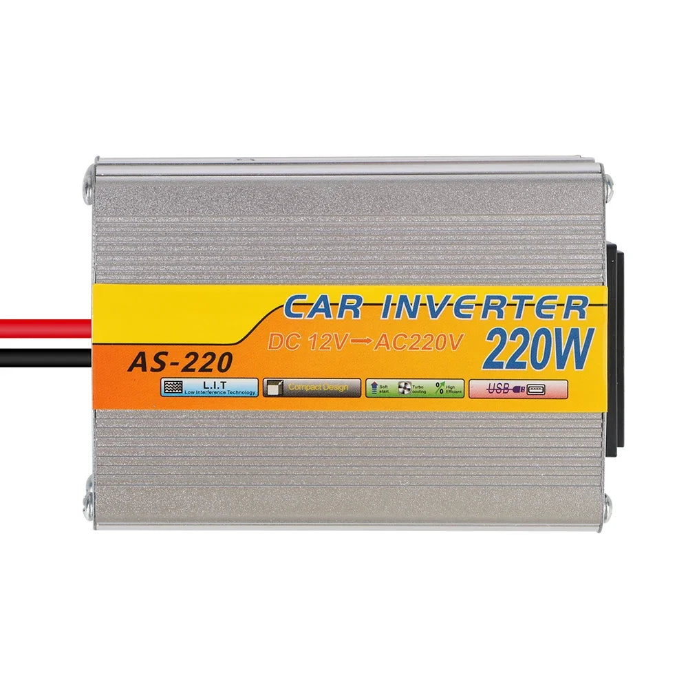 220W Car Power Inverter DC 12V to AC 220V with USB Port