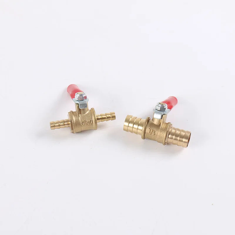Brass Inline Ball Valve Hose Barb 6mm 8mm 10mm 12mm Shutoff