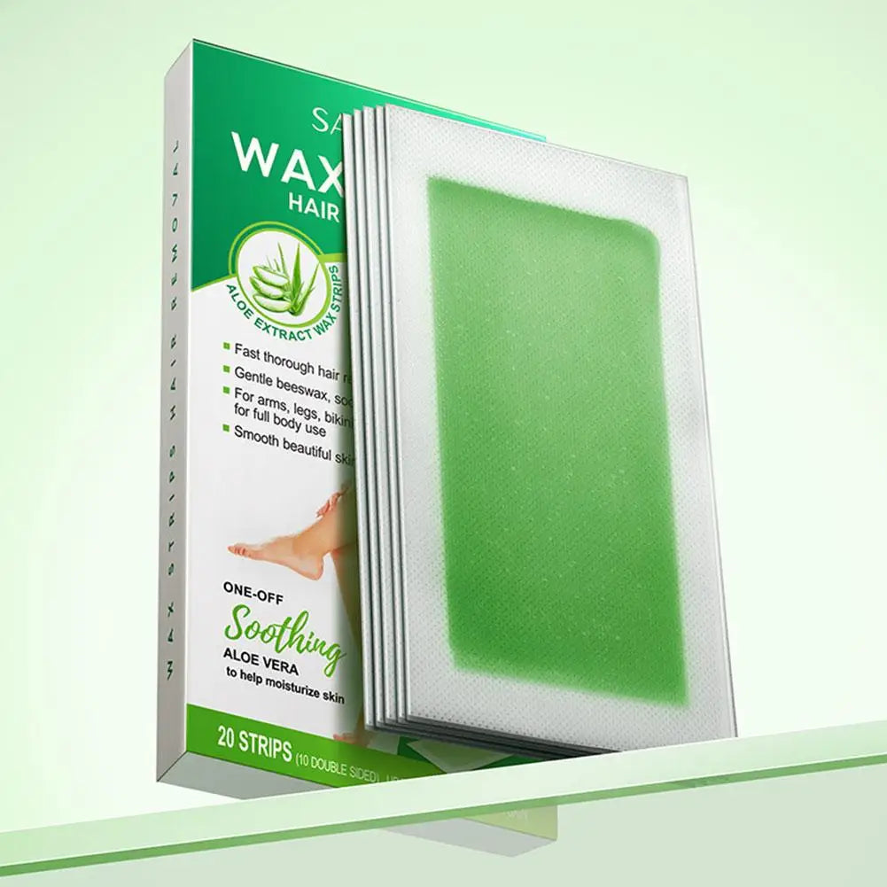 20-Pack Painless Wax Strips – Face, Leg & Body Hair Removal